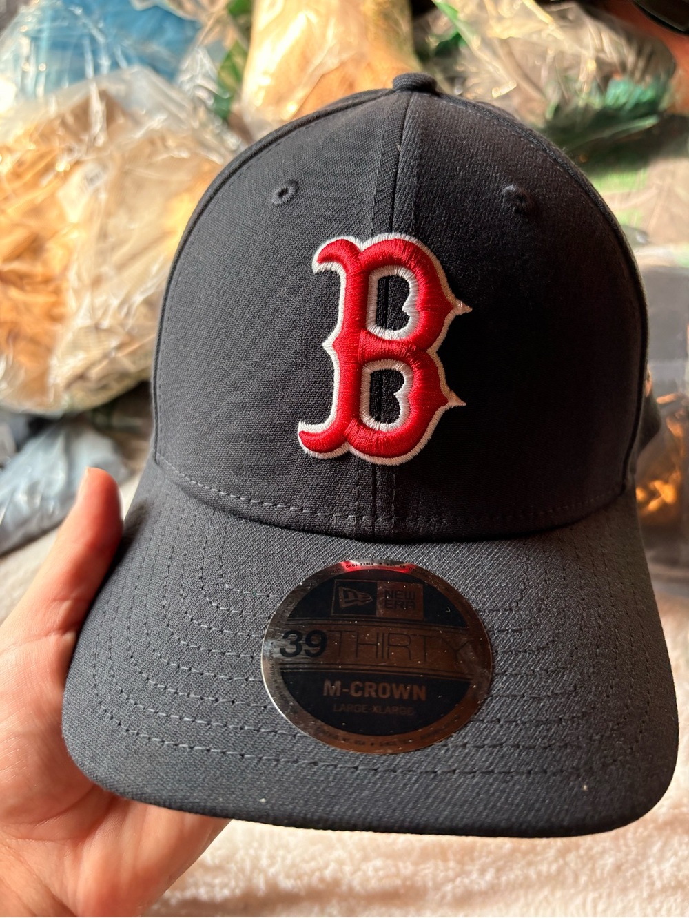 New Era Baseball Cap with Red 'B' Logo